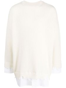 MM6 Maison Margiela pull à design superposé - Blanc