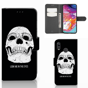 Telefoonhoesje met Naam Samsung Galaxy A70 Skull Eyes