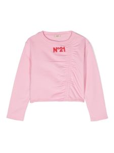 Nº21 Kids sweat en coton à logo imprimé - Rose