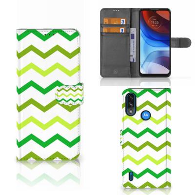 Motorola Moto E7i Power | E7 Power | Telefoon Hoesje | Zigzag Groen