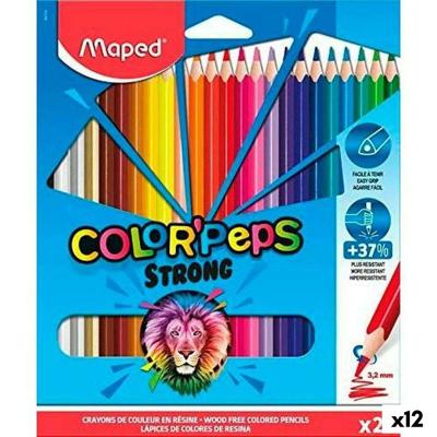 Kleurpotloden Maped Color' Peps Strong Multicolour 24 Onderdelen (12 Stuks)