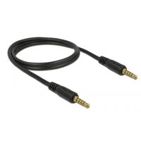 DeLOCK stereo jack 3,5 mm 5-pin (male) > 3,5 mm 5-pin (male) kabel (zwart, 1 meter)