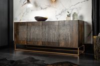 Massief dressoir ONYX 180 cm donkerbruin mangohout edelsteen agaat goud metalen frame - 39229 Massief dressoir ONYX 180 cm donkerbruin mangohout edelsteen agaat goud metalen frame - 39229