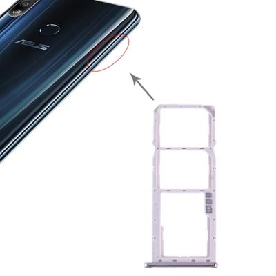 SIM-kaart lade + SIM-kaart lade + micro SD-kaart lade voor ASUS ZenFone Max Pro (m2) ZB631KL (zilver)