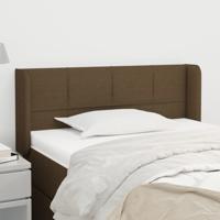 Hoofdbord met randen 103x16x78/88 cm stof donkerbruin