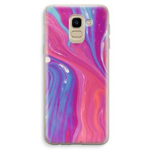 Paarse stroom: Samsung Galaxy J6 (2018) Transparant Hoesje