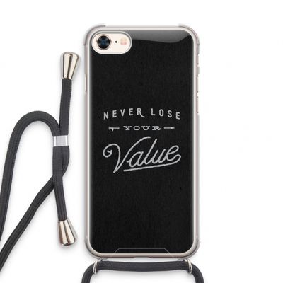 Never lose your value: iPhone 8 Transparant Hoesje met koord