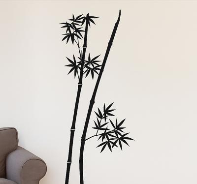 Bamboestok woonkamer muursticker