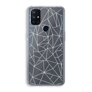 Geometrische lijnen wit: OnePlus Nord N10 5G Transparant Hoesje