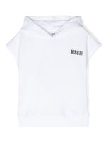 MSGM Kids hoodie en coton à logo imprimé - Blanc