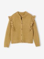 Meisjesvest met fantasie ruches brons