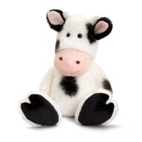 Keel Toys Knuffel Koe - zwart / wit - pluche - 25 cm