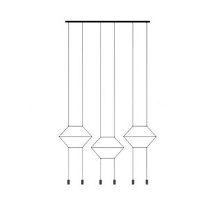 Vibia Wireflow Lineal Kroonluchter 0325 - Zwart