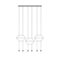 Vibia Wireflow Lineal Kroonluchter 0325 - Zwart