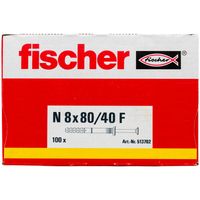 Fischer 513702 schroefanker & muurplug 100 stuk(s) Schroef- & muurplugset 80 mm - thumbnail