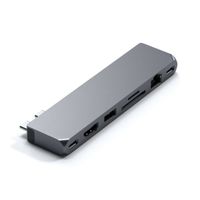 Satechi ST-UCPHMXM laptop dock & poortreplicator 2 x USB 3.2 Gen 2 (3.1 Gen 2) Type-C Grijs - thumbnail