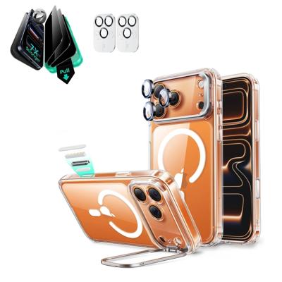 iPhone 17 Pro Bundle Classic Hybrid Magnetic Case (Camera Control, Stash Stand) and Armorite Privacy Screen Protector - Clear iPhone 17 Pro Bundle Classic Hybrid Magnetic Case (Camera Control, Stash Stand) and Armorite Privacy Screen Protector - Clear