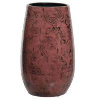 Bloemenvaas - terracotta - donker roze - D22 x H40 cm - Vazen