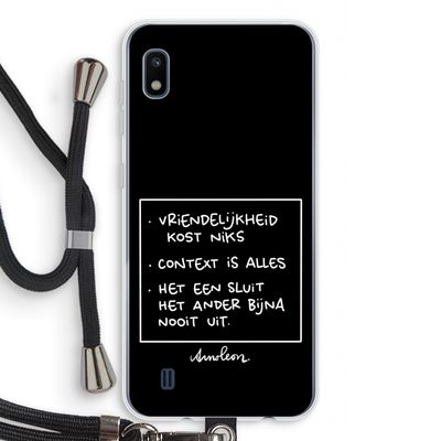 Mijn Motto's: Samsung Galaxy A10 Transparant Hoesje met koord