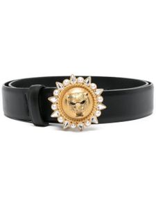 Roberto Cavalli ceinture en cuir à boucle logo - Noir