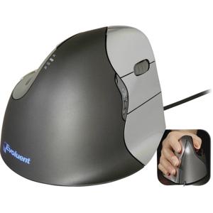 Evoluent Vertical Mouse 4 VM4R Ergonomische muis USB Optisch Zwart, Zilver 6 Toetsen 2800 dpi Ergonomisch