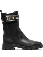 Michael Michael Kors bottes en cuir à logo embossé - Noir