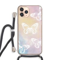 White butterfly: iPhone 11 Pro Transparant Hoesje met koord