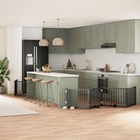 Hondenhek inklapbaar 12 panelen 960 cm populierenhout zwart