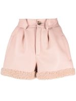 The Mannei short en cuir Sovata à taille haute - Rose