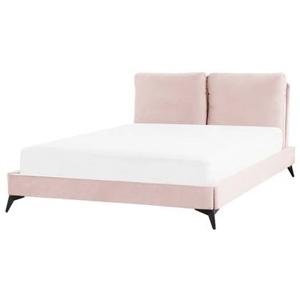 Beliani - MELLE - Tweepersoonsbed - Roze - 140 x 200 cm - Fluweel