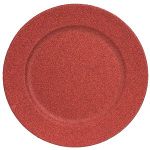 Kaarsenbord - rood glitters - D33 cm - kunststof - kaarsen onderborden