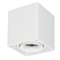 Vierkante LED Opbouwspot Esto - Kantelbaar - GU10 - Plafondspot - Voor binnen - Vervangbare afdekring - Wit