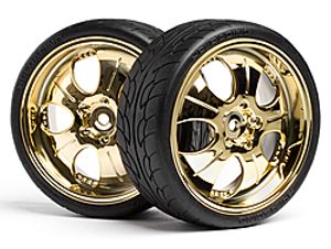 Mounted super low tread tire (gold/4pcs)