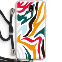 Colored Zebra: Samsung Galaxy J7 (2017) Transparant Hoesje met koord