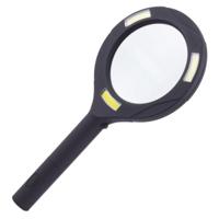 Benson Home Loep/vergrootglas - met 3 LED lampjes - lees/handwerk loep - soft touche - D80 mm