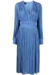 Rochas robe mi-longue à design plissé - Bleu