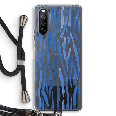 Blauwe nerven: Sony Sony Xperia 10 III Transparant Hoesje met koord