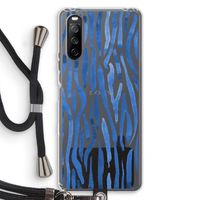 Blauwe nerven: Sony Sony Xperia 10 III Transparant Hoesje met koord