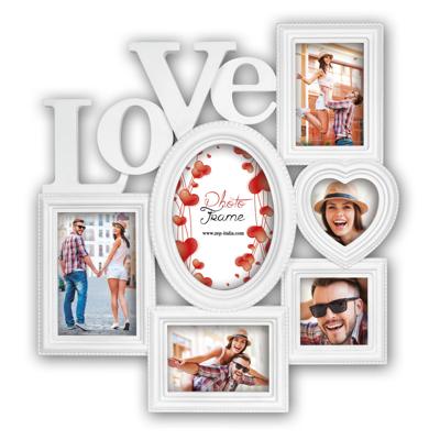 ZEP Multifotolijst - wit - kunststof/glas - 6 foto's - decoratie - wonen - accessoires