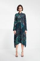 Midi overhemdjurk met print - BLACK - 44