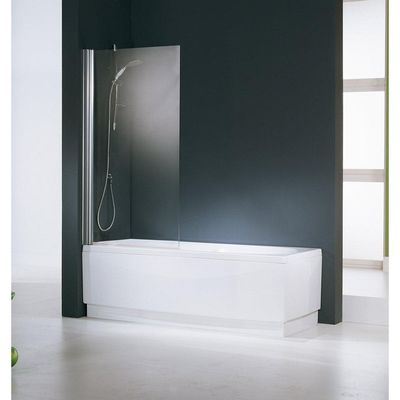 Novellini Aurora badklapwand 85x150cm mat chroom profiel en helder glas auroran185-1b