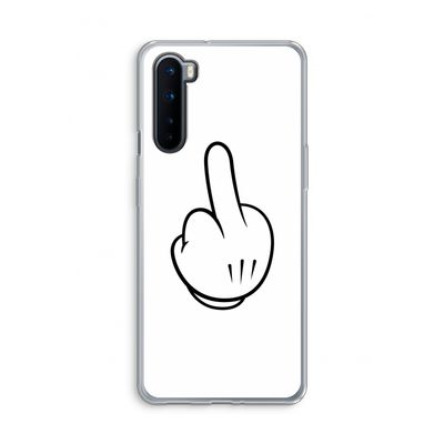 Middle finger white: OnePlus Nord Transparant Hoesje