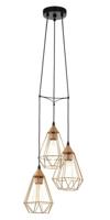 Eglo Vintage hanglampTarbes 3-lichts koper met zwart - 94196
