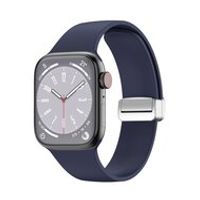 Siliconen bandje - Folding Buckle - Donkerblauw - Geschikt voor Apple Watch 38mm / 40mm / 41mm - thumbnail