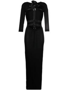 Roberto Cavalli robe longue à découpes - Noir