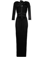 Roberto Cavalli robe longue à découpes - Noir