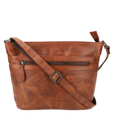 Leather Design Schoudertas Hunter Bruin