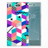 Sony Xperia XZ1 Compact | TPU Hoesje | Blokken Kleurrijk