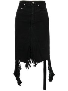 Rick Owens DRKSHDW jupe mi-longue en jean à effet usé - Noir