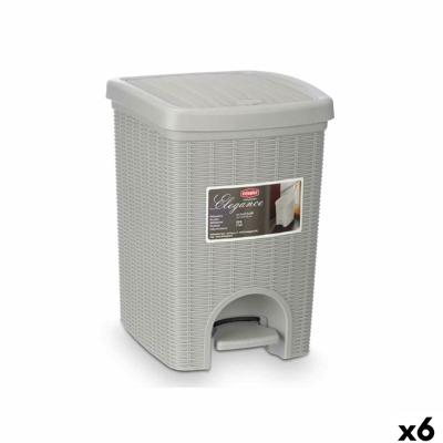 Afvalemmer Stefanplast Lichtgrijs Plastic 20 L (6 Stuks)